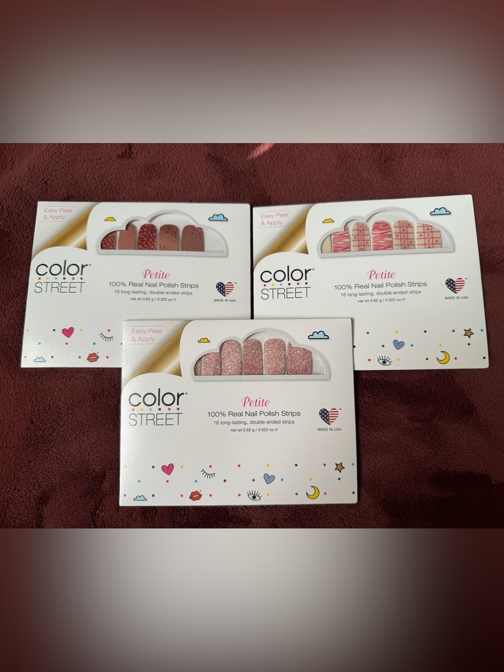 Color Street Petite Rose Gold Glitter Nail Strips - Bundle of 3